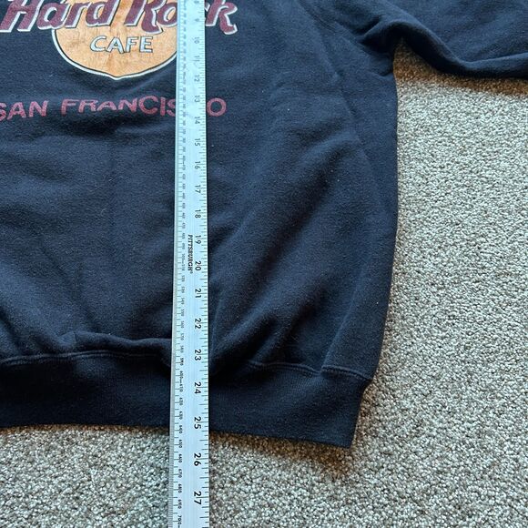 VINTAGE 80S HARD ROCK SAN FRANSISCO FADED BLACK CREWNECK SWEATSHIRT HANES XL - Picture 6 of 6